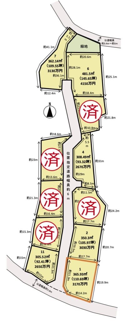 借宿 分譲地 3170万円